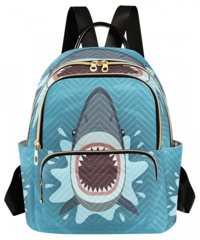 Shark Teeth Water Women Backpack Purse Ladies Fashion Shoulder Bag Daypack Travel Bag 10L Medium $14.00 Backpacks