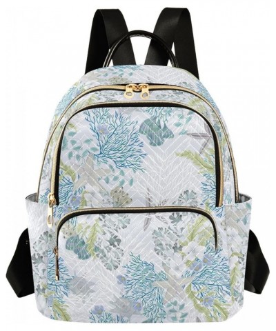 Nautical Seastar Flowers Corals Women's Backpack Purse Causal Daypack Travel College Work Bag Shoulder Bag Medium $14.39 Back...