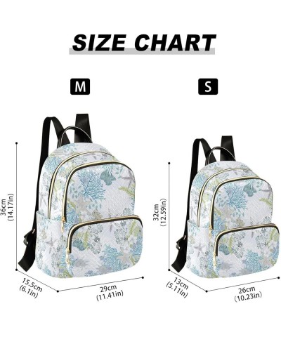 Nautical Seastar Flowers Corals Women's Backpack Purse Causal Daypack Travel College Work Bag Shoulder Bag Medium $14.39 Back...