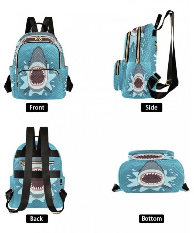 Shark Teeth Water Women Backpack Purse Ladies Fashion Shoulder Bag Daypack Travel Bag 10L Medium $14.00 Backpacks