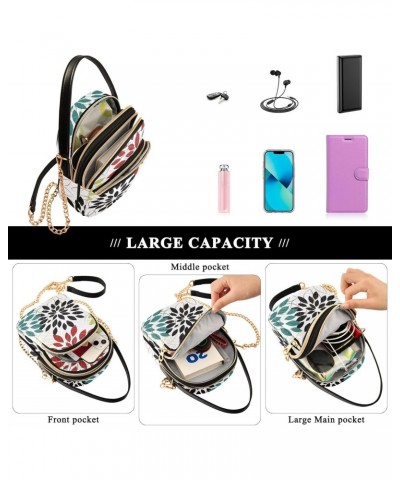 Colorful Flowers Crossbody Bag for Women Cell Phone Purse Wallet with Removable Chain Shoulder Handbag for Work Phone Travel ...