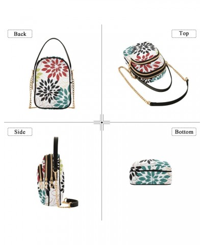 Colorful Flowers Crossbody Bag for Women Cell Phone Purse Wallet with Removable Chain Shoulder Handbag for Work Phone Travel ...