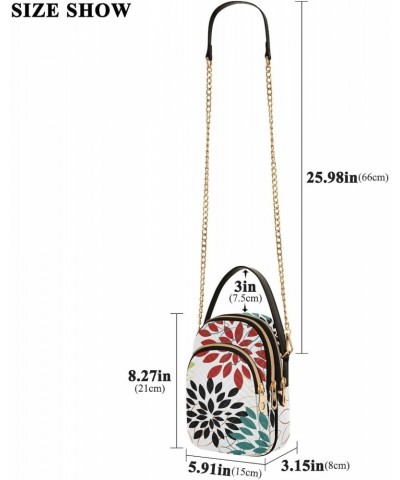 Colorful Flowers Crossbody Bag for Women Cell Phone Purse Wallet with Removable Chain Shoulder Handbag for Work Phone Travel ...