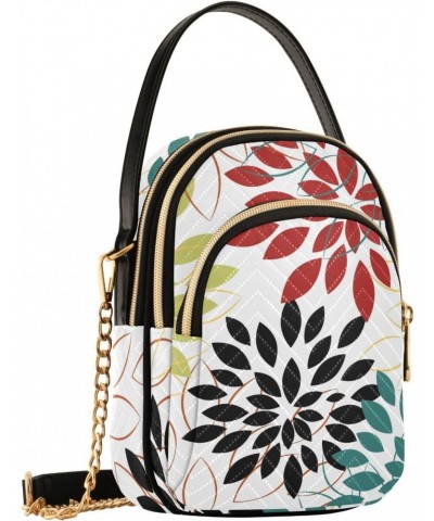 Colorful Flowers Crossbody Bag for Women Cell Phone Purse Wallet with Removable Chain Shoulder Handbag for Work Phone Travel ...