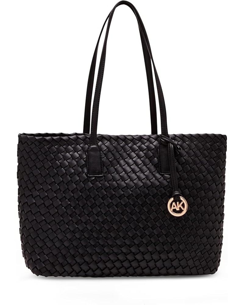 Woven Tote with Pouch Black $32.64 Shoulder Bags