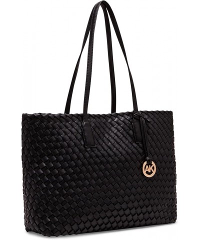 Woven Tote with Pouch Black $32.64 Shoulder Bags