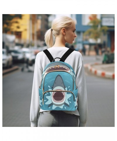 Shark Teeth Water Women Backpack Purse Ladies Fashion Shoulder Bag Daypack Travel Bag 10L Medium $14.00 Backpacks