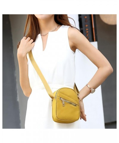 Small Crossbody Oxford Cell Phone Bag Purse for Women Adjustable Shoulder Travel Handbag Wallet Yellow $10.44 Crossbody Bags