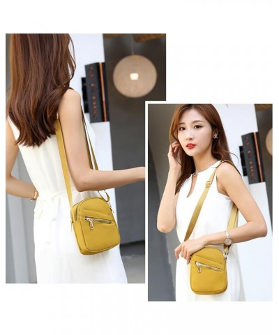 Small Crossbody Oxford Cell Phone Bag Purse for Women Adjustable Shoulder Travel Handbag Wallet Yellow $10.44 Crossbody Bags