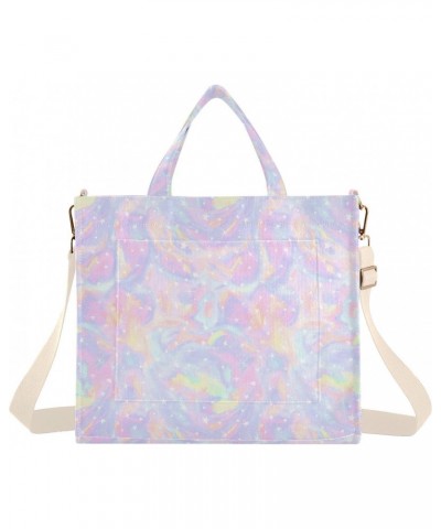 Women Colorful Tie Dye Star Corduroy Tote Bag Casual Handbags Fashion Shoulder Hobo bag $10.78 Totes