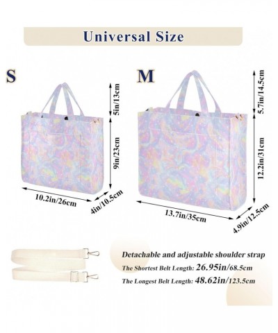 Women Colorful Tie Dye Star Corduroy Tote Bag Casual Handbags Fashion Shoulder Hobo bag $10.78 Totes