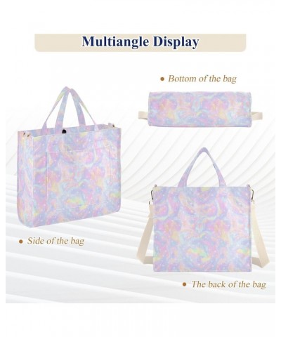 Women Colorful Tie Dye Star Corduroy Tote Bag Casual Handbags Fashion Shoulder Hobo bag $10.78 Totes