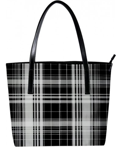 Tote Bags, Large Tote Bags for Women, Women's Tote Handbags, Lattice Plaid Grid Gray, Totes for Women Design 12102 $18.91 Totes