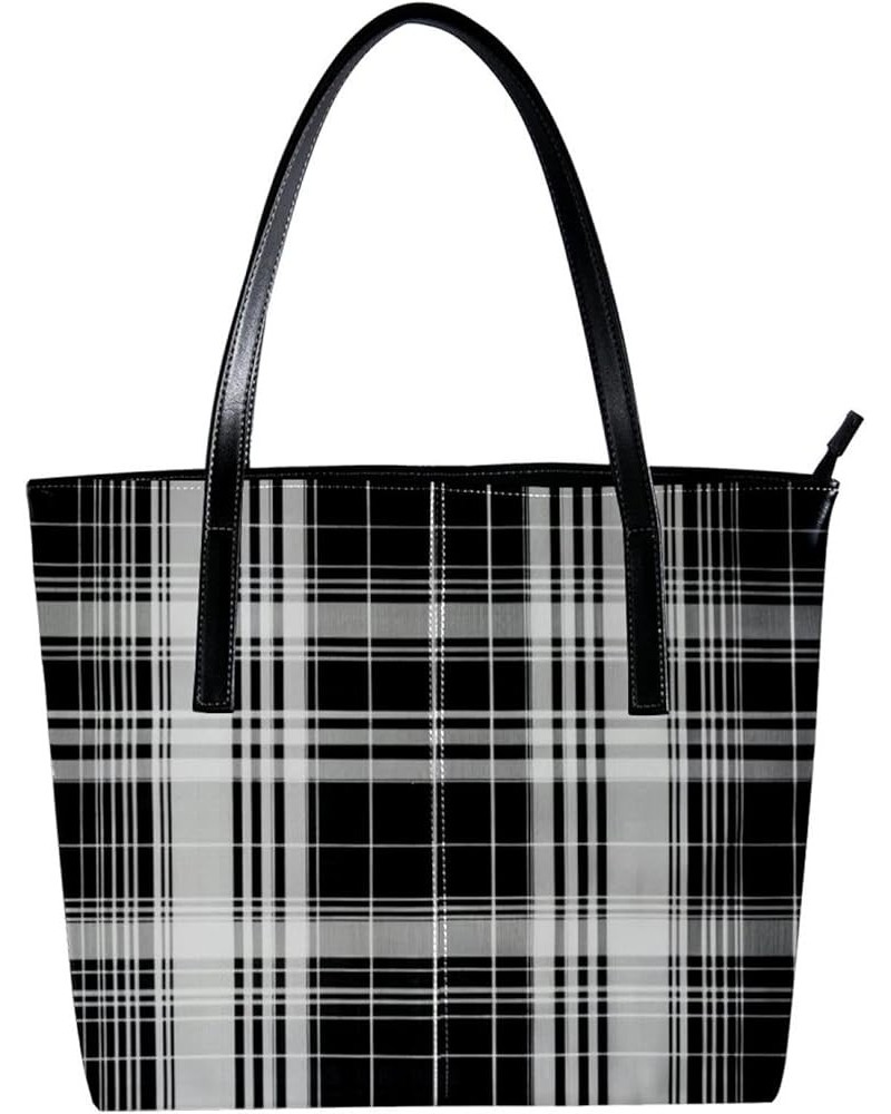 Tote Bags, Large Tote Bags for Women, Women's Tote Handbags, Lattice Plaid Grid Gray, Totes for Women Design 12102 $18.91 Totes