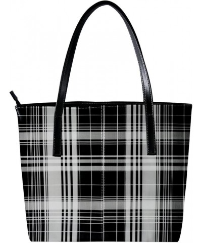 Tote Bags, Large Tote Bags for Women, Women's Tote Handbags, Lattice Plaid Grid Gray, Totes for Women Design 12102 $18.91 Totes