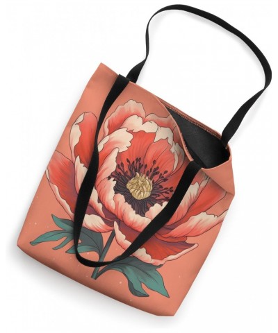 Elegant Peony Blossom Floral Coral Peony Flower Tote Bag $13.21 Totes