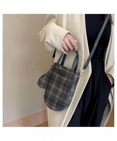 Unique Design Tote Bag Autumn Winter New Plaid Woolen Gloves Diagonal Shoulder Bag Fashion Women Fabric Crossbody Bag Pink $1...