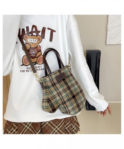 Unique Design Tote Bag Autumn Winter New Plaid Woolen Gloves Diagonal Shoulder Bag Fashion Women Fabric Crossbody Bag Pink $1...