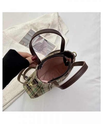 Unique Design Tote Bag Autumn Winter New Plaid Woolen Gloves Diagonal Shoulder Bag Fashion Women Fabric Crossbody Bag Pink $1...