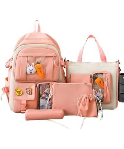 Kawaii Backpack with Badges and Bear Accessories Aesthetic Cute Harajuku Itabag (Backpack Only,Blue) 5pcs Pink $17.09 Backpacks