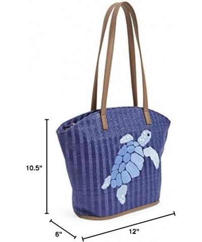 Womens Straw Tote Bag Regatta Turtle Blue $55.20 Shoulder Bags