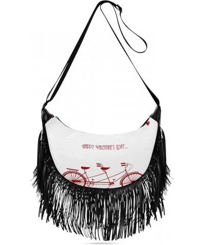 Women Fringe Tassel Cross Body Bag Valentine's Day Decor Leisure Shoulder Bag Color380 $10.84 Crossbody Bags