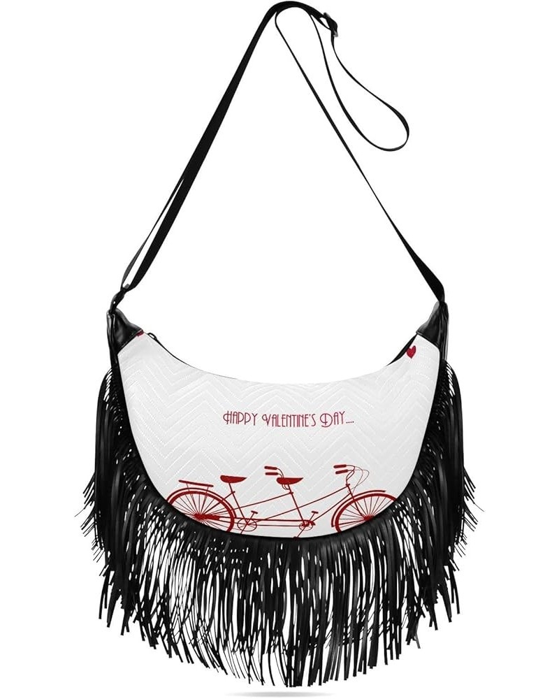 Women Fringe Tassel Cross Body Bag Valentine's Day Decor Leisure Shoulder Bag Color380 $10.84 Crossbody Bags