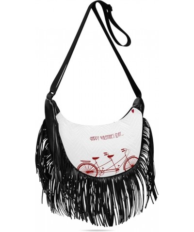 Women Fringe Tassel Cross Body Bag Valentine's Day Decor Leisure Shoulder Bag Color380 $10.84 Crossbody Bags