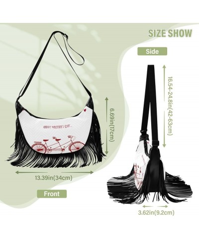 Women Fringe Tassel Cross Body Bag Valentine's Day Decor Leisure Shoulder Bag Color380 $10.84 Crossbody Bags