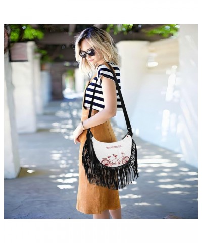 Women Fringe Tassel Cross Body Bag Valentine's Day Decor Leisure Shoulder Bag Color380 $10.84 Crossbody Bags