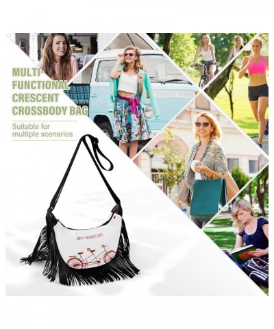 Women Fringe Tassel Cross Body Bag Valentine's Day Decor Leisure Shoulder Bag Color380 $10.84 Crossbody Bags