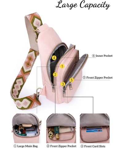 PU Leather Sling Shoulder Backpack Wide Gituar Strap Triple Zipper Rope Crossbody Daypack For Women(Apricot) Grey $19.24 Back...