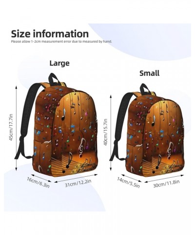 Music Note Print Casual Double Shoulder Daypack,Anti-Theft Travel Canvas Backpack For Men And Women Black Medium $25.53 Backp...