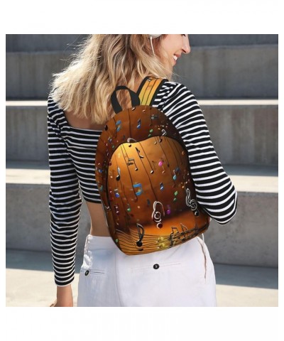 Music Note Print Casual Double Shoulder Daypack,Anti-Theft Travel Canvas Backpack For Men And Women Black Medium $25.53 Backp...