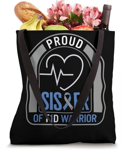 Diabetes Awareness Proud Sister Of T1D Warrior Ribbon Heart Tote Bag $17.59 Totes