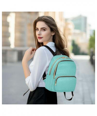 Turquoise Backpack Purse for Women, Anti Theft Backpack Lightweight Small Travel Backpack Shoulder Bag for Work Travel Mini(1...