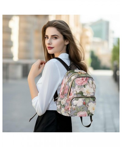 Hand Drawn Bubble Milk Anti Theft Backpacks, Women Backpack, Womens Vacation Backpack, S Watercolor Roses-1 Medium $16.31 Bac...