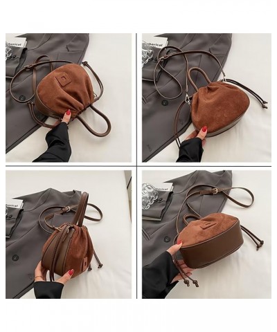 Cute Crossbody Purse for Women Suede Tote Bag Drawstring Handbag Top Handle Satchel Purse Adjustable Shoulder Handbag Black $...