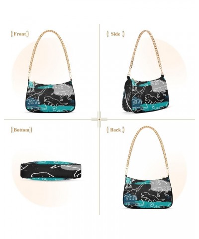 Shoulder Bag Camo Dino Doodle Funny Women Clutch Handbag Shoulder Purch Date Chain Bag Tote Bag Spring Holiday Birthday Gift ...