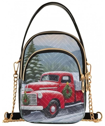 Snowy Christmas Trees Truck Crossbody Bags for Women Crossbody Purse Bag Shoulder Handbag with Chain Strap for Daily Use $11....