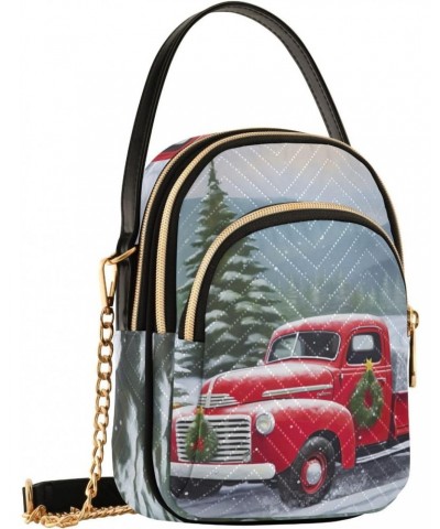 Snowy Christmas Trees Truck Crossbody Bags for Women Crossbody Purse Bag Shoulder Handbag with Chain Strap for Daily Use $11....