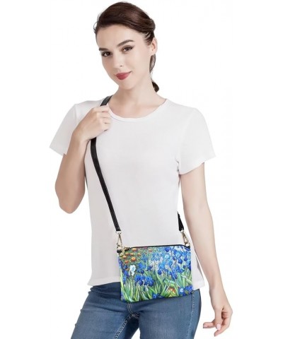 Womens Small Shoulder Bags Cute Clutch Purse Bag Crossbody Purses for Women Mini Handbag Irises $19.03 Satchels