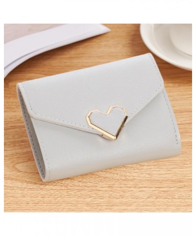 Women Wallet Three Folds Storage Scratch Resistant Portable Short Women Wallet Fashion Accessories Grey Gray $7.90 Wallets