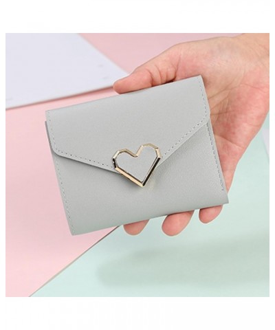 Women Wallet Three Folds Storage Scratch Resistant Portable Short Women Wallet Fashion Accessories Grey Gray $7.90 Wallets