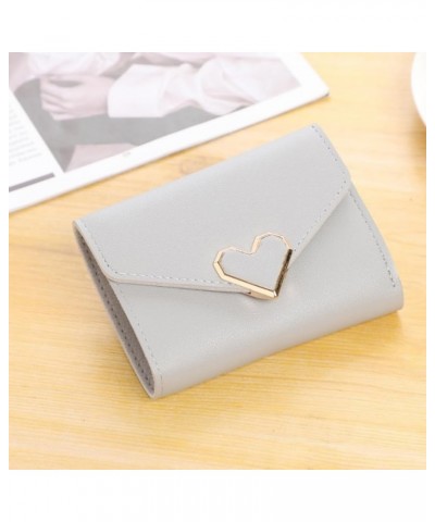 Women Wallet Three Folds Storage Scratch Resistant Portable Short Women Wallet Fashion Accessories Grey Gray $7.90 Wallets