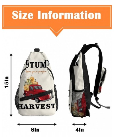 Crossbody Bags for Men Women Waterproof Sling Bag Shoulder Chest Bag Backpack Daypack for Hiking Travel Sports Running Pumpki...