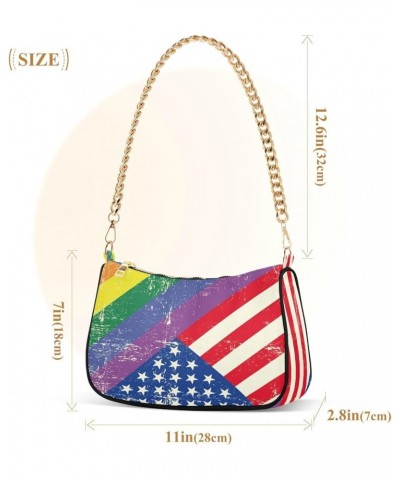 Shoulder Bags for Women American US Flag Independence Day Patriotic Hobo Tote Handbag Small Clutch Purse with Zipper Closure ...