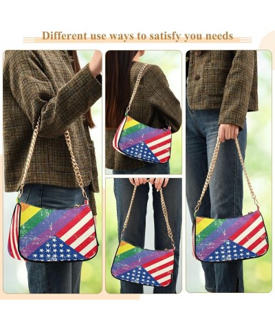 Shoulder Bags for Women American US Flag Independence Day Patriotic Hobo Tote Handbag Small Clutch Purse with Zipper Closure ...