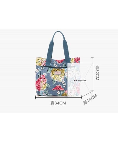 Women's shoulder bag, handbag, print, women's bag, nylon cloth bag, women's cross-body bag Magnolia Flowers on a Blue Backgro...