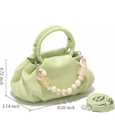 Cloud Clutch Purses for Women Soft Leather Dumpling Bag Beaded Slouchy Pouch Bag Small Handbag Crossbody Purse Green $15.58 E...